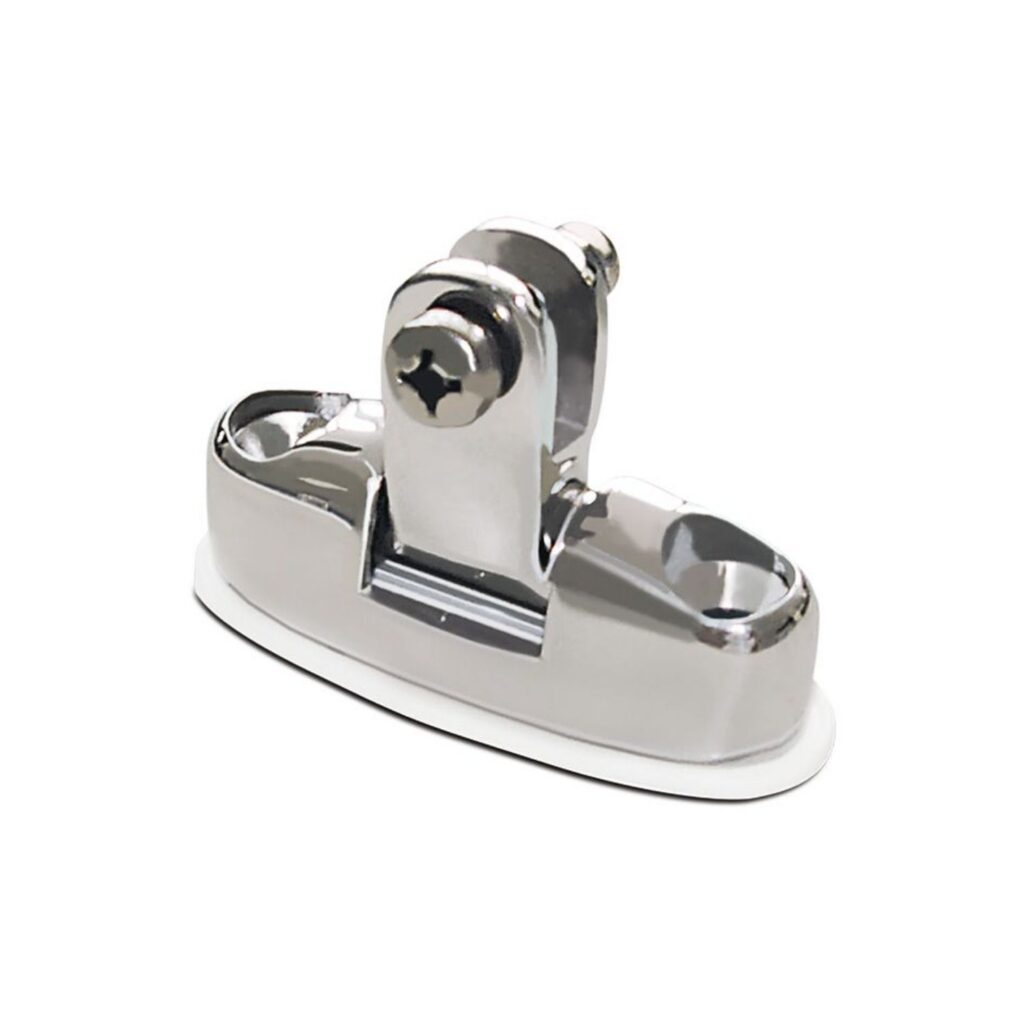 Cerniera inox fissa laterale/per montaggio piano su coperta fornita con viti e base di protezione in nylon